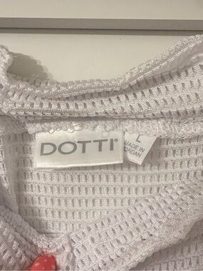 Dotti White Open-Weave Crew Neck Sweater